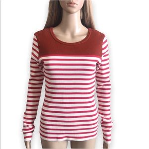 J. Crew Striped Ribbed Thermal Top S Like new